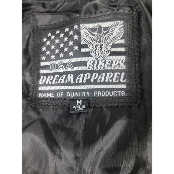 USA Bikers Dream Apparel Black Moto Snap Front Lace up Rear Vest NEW Medium - Picture 4 of 5